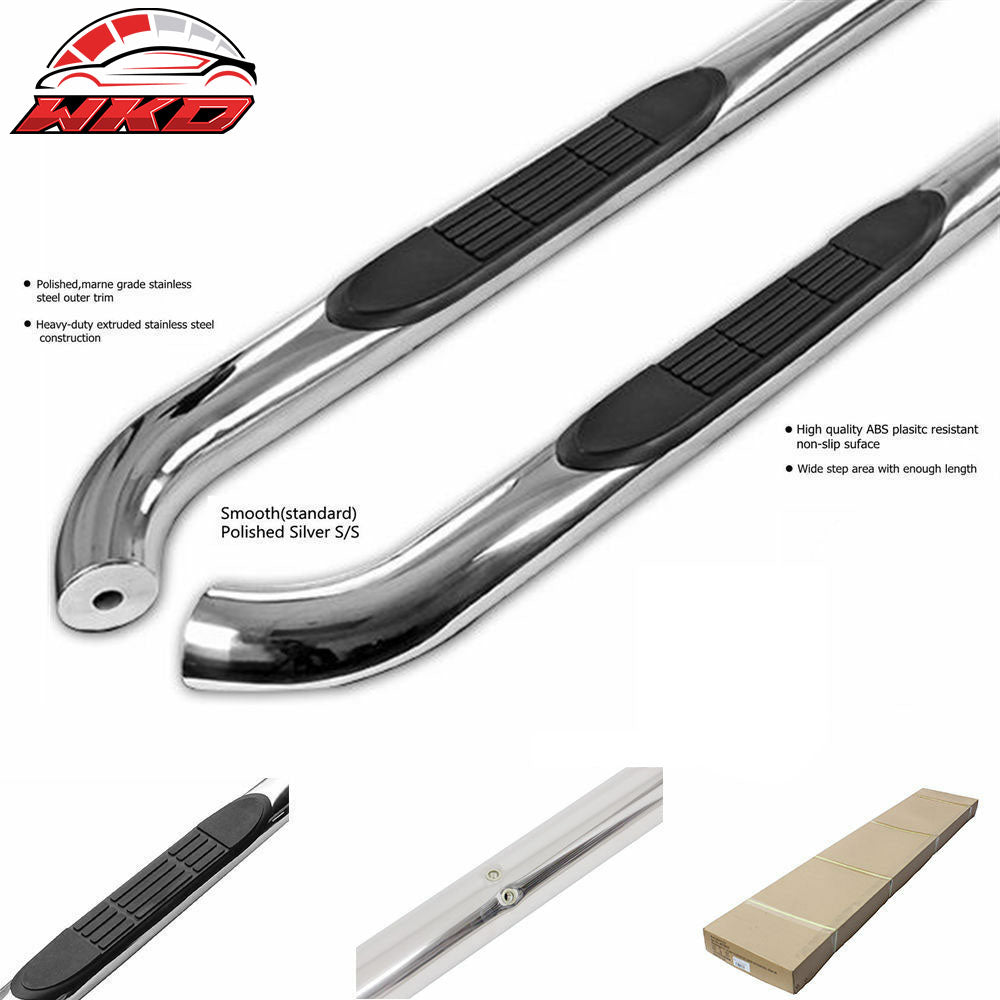 Fits 07-21 Toyota Tundra Double Cab Round Nerf Bars Side Step Running Boards
