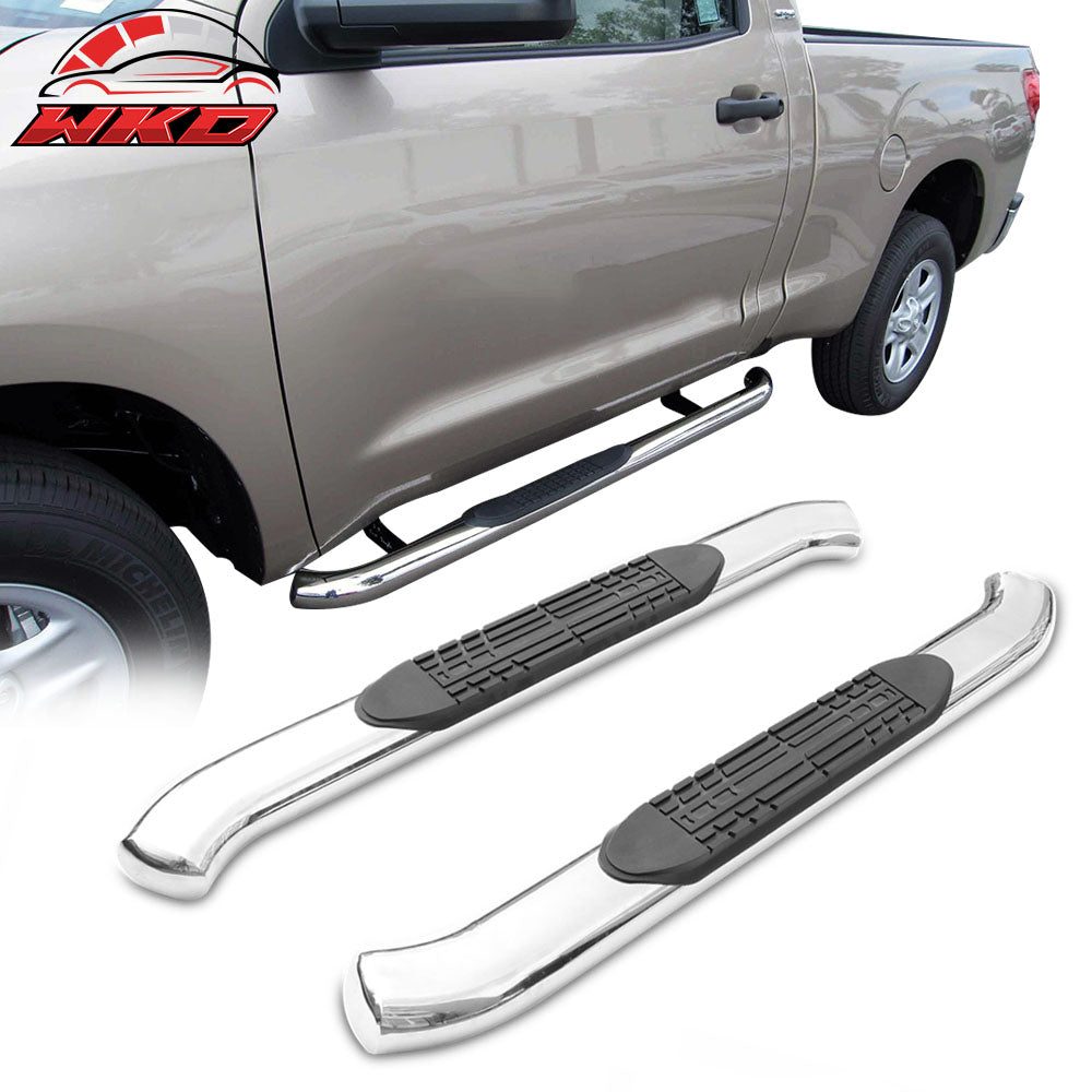 Fits 07-21 Toyota Tundra Regular Cab 4" Side Step Nerf Bars Running Boards