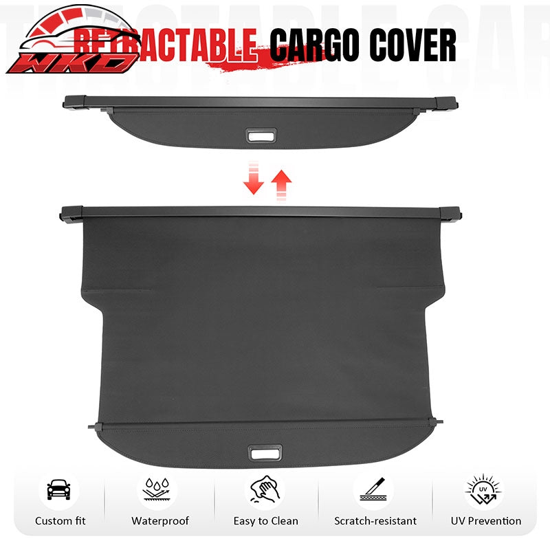 Fits 24-26 Traverse Acadia Enclave Carbon Fiber Texture Cargo Cover+3D Trunk Mat