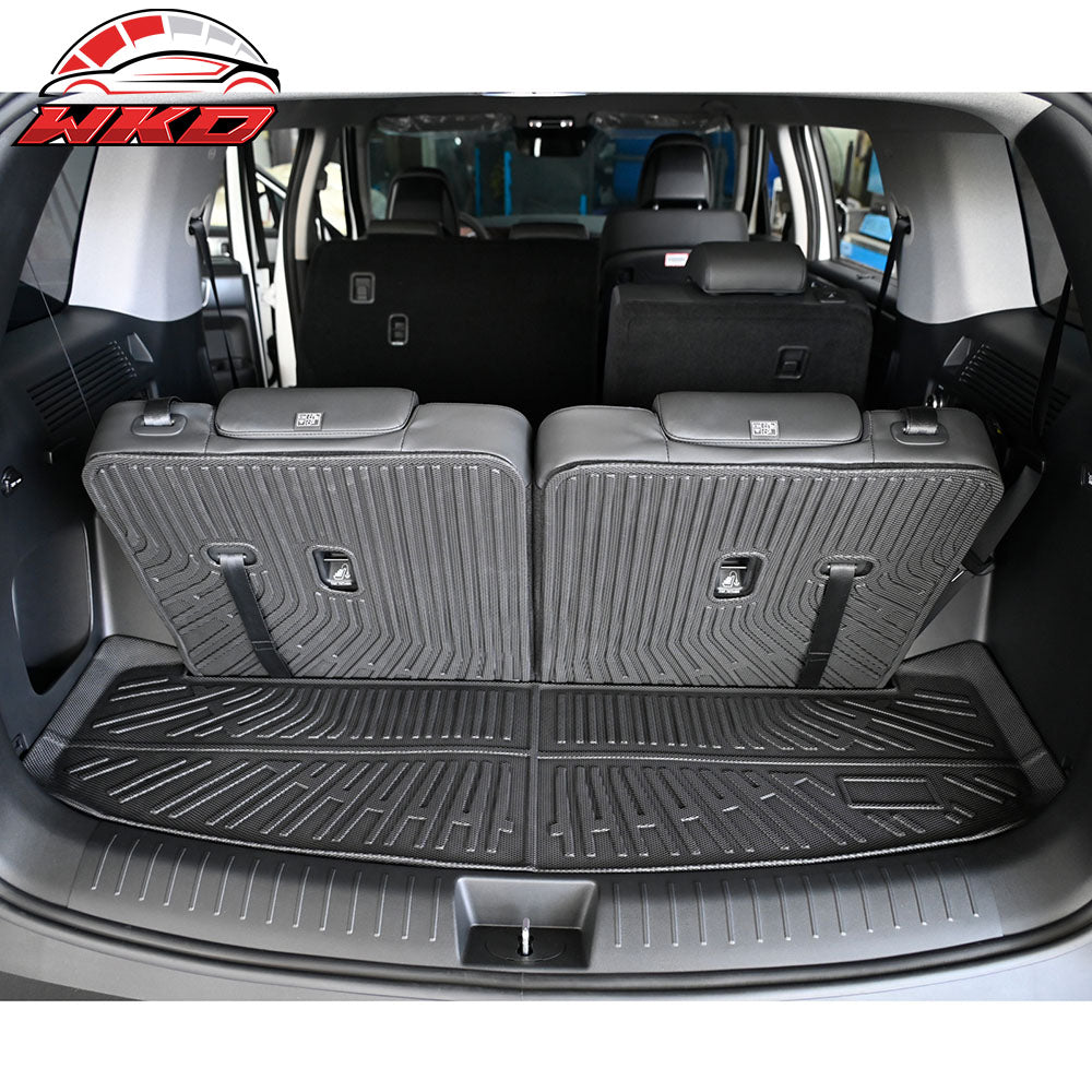 Fits 24-25 Hyundai Santa Fe Rear Trunk Mat Liner W/ Backrest Cover TPE 6/7 Seats