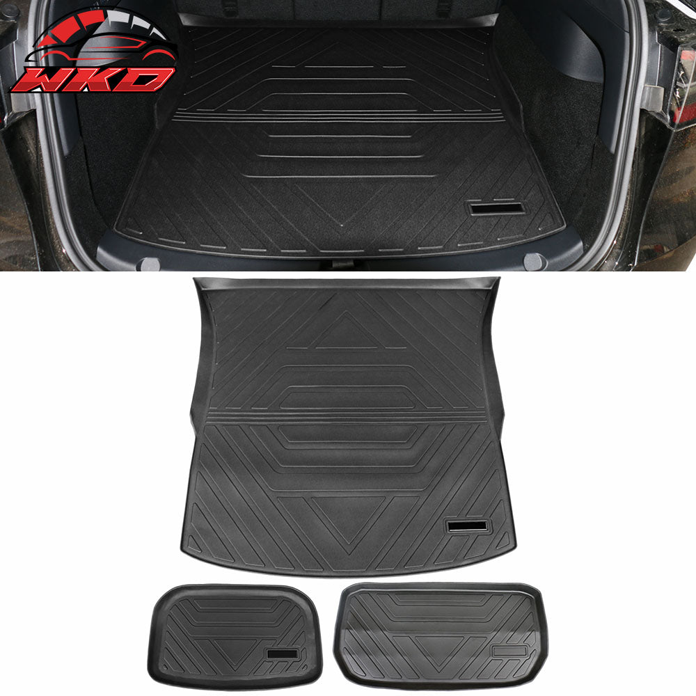 Fits 20-25 Tesla Model Y All Weather Trunk Mats Storage Cargo Liner TPE - 3PCS