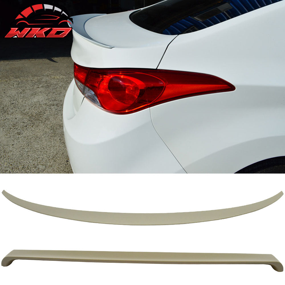 Fits 10-15 Hyundai Elantra OE Style Trunk + Roof Spoiler Unpainted Black ABS