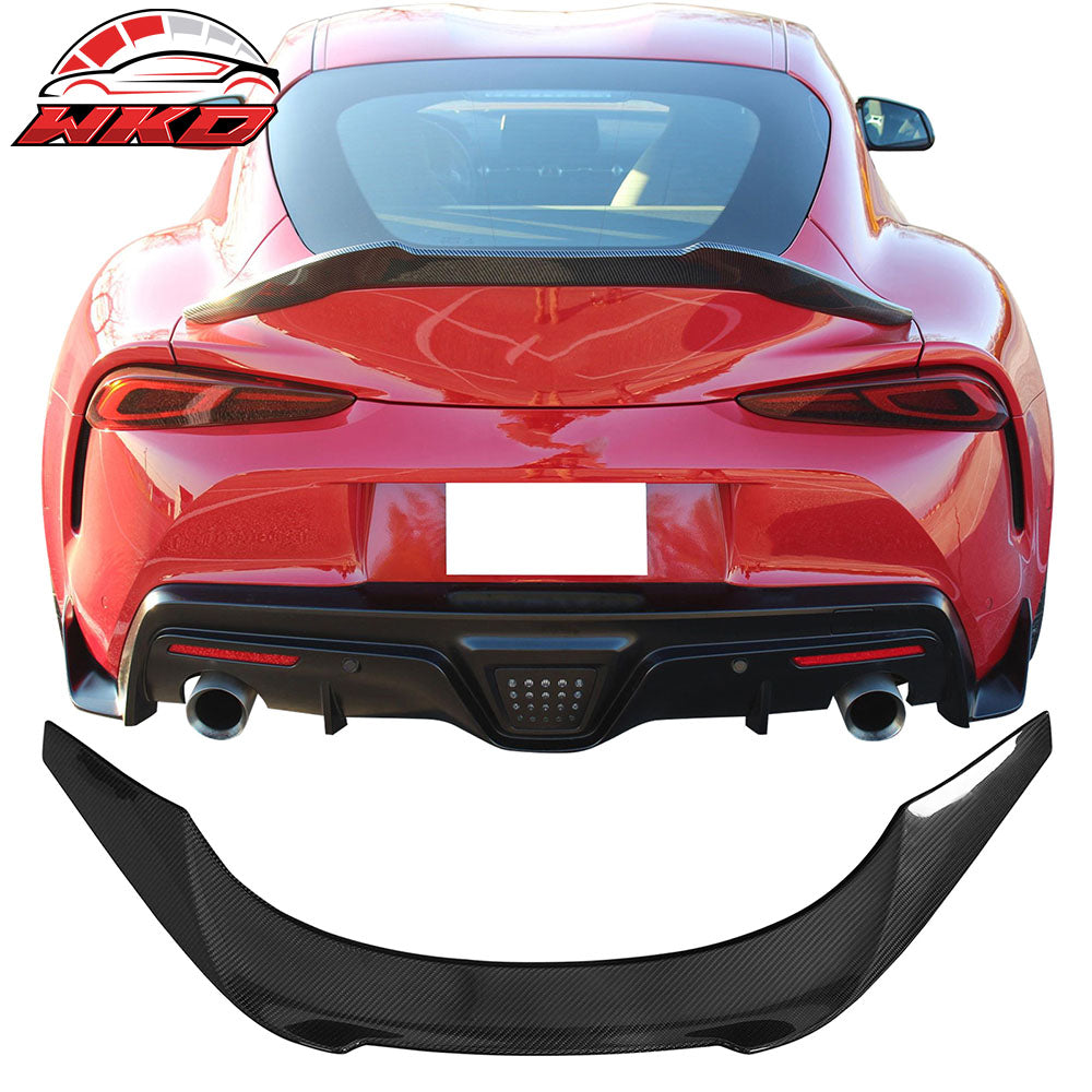 20-25 Toyota GR Supra A90 A91 V Style Trunk Spoiler Gloss Dry Carbon Fiber | Wholesale