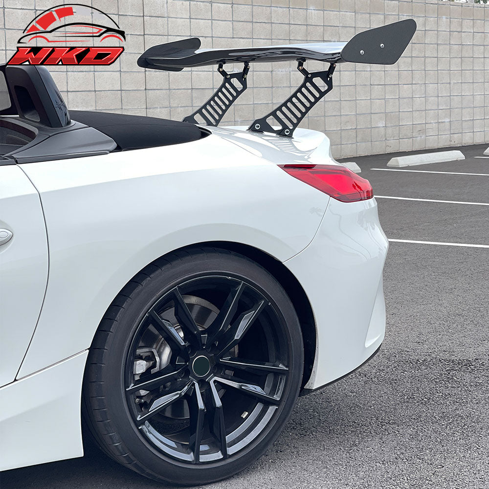 Universal 56" Inch GT Style 3D Carbon Fiber Trunk Spoiler V1 Side Plates V3 Legs