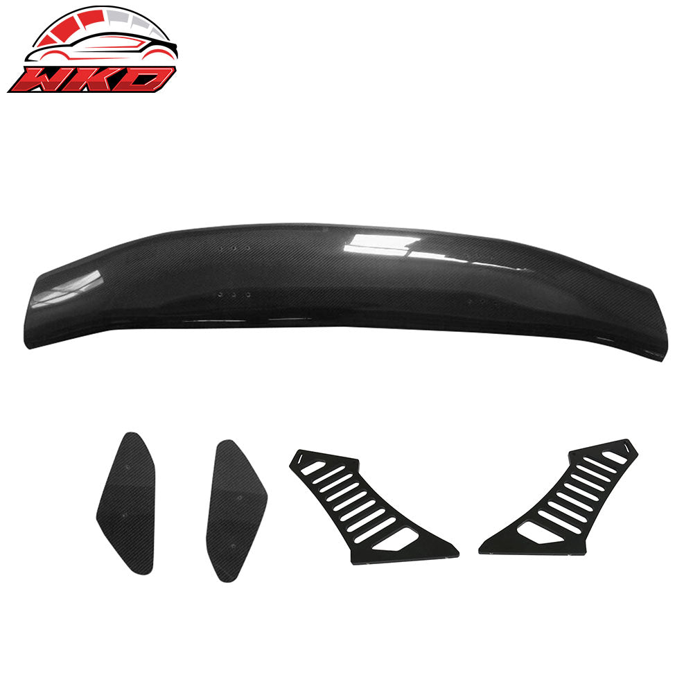 Universal 56" Inch GT Style 3D Carbon Fiber Trunk Spoiler V1 Side Plates V3 Legs
