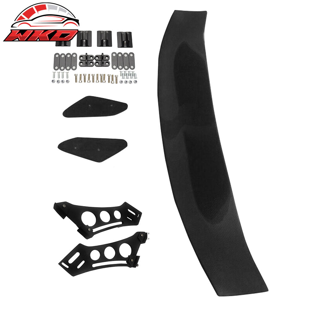 Universal 56" Inch GT Style 3D Carbon Fiber Trunk Spoiler V1 Side Plates V5 Legs