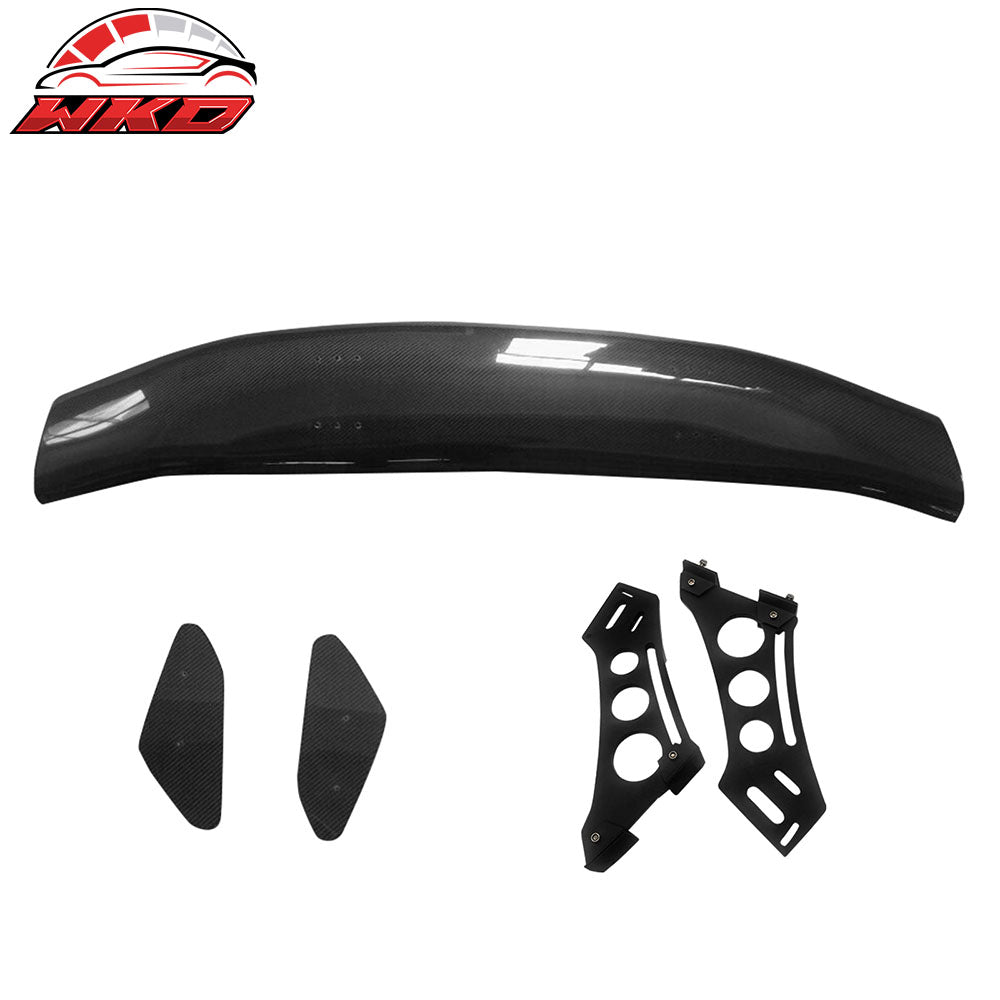 Universal 56" Inch GT Style 3D Carbon Fiber Trunk Spoiler V1 Side Plates V5 Legs