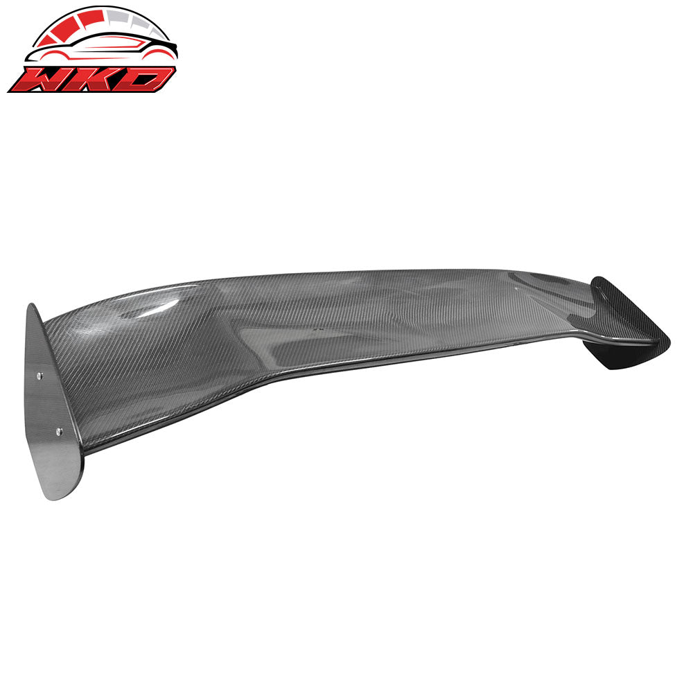 Universal 56" Inch GT Style 3D Carbon Fiber Trunk Spoiler V3 Side Plates + Legs