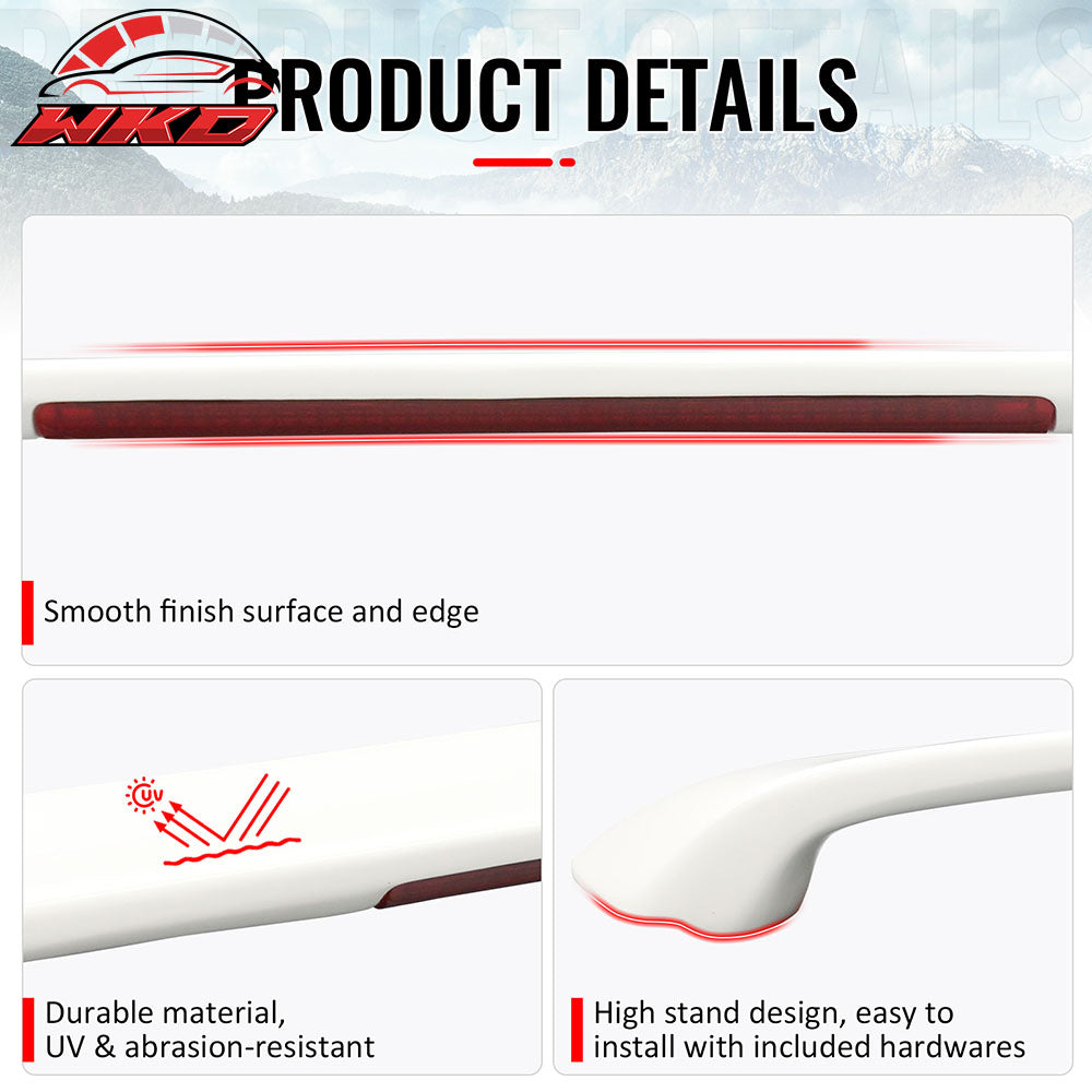 Fits 93-01 Subaru Impreza Sedan Coupe Trunk Spoiler W/LED Light Painted #White