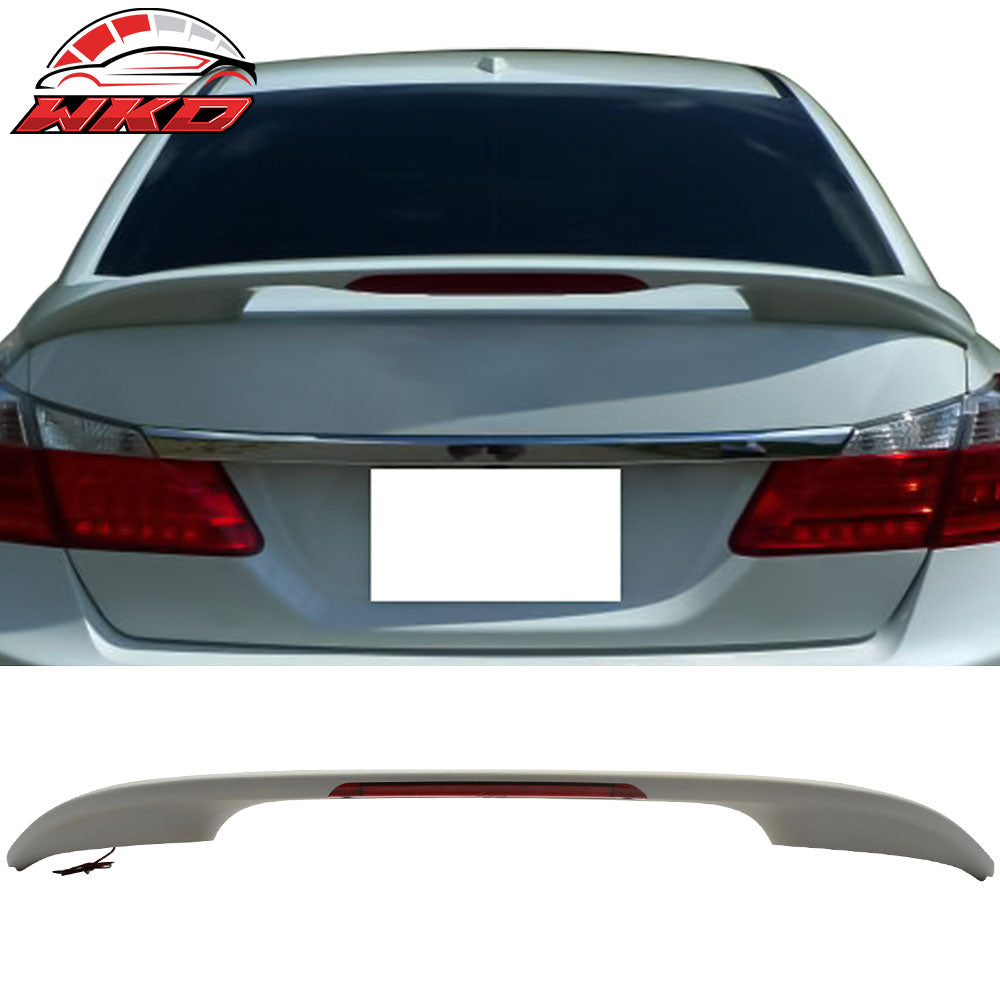 Fits 13-16 Honda Accord Sedan OE Factory Matte Black Trunk Spoiler & LED Light