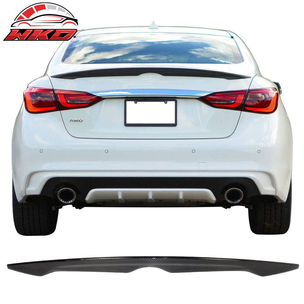 Fits 14-24 Infiniti Q50 Sedan OE Factory Trunk Spoiler - Matte Carbon Fiber (CF)