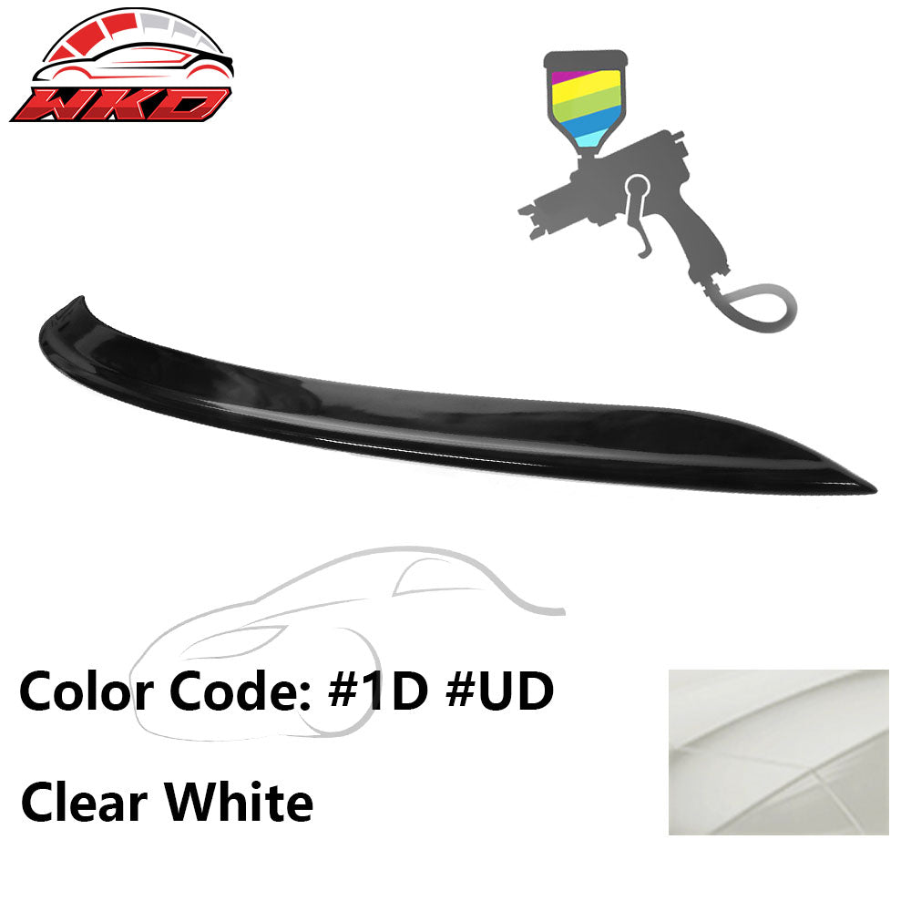 Fits 21-24 Kia K5 OE Style #1D, UD Clear White Rear Trunk Spoiler Wing Lip ABS