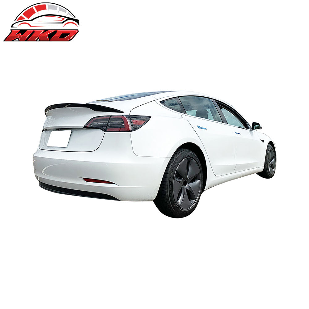 Fits 17-23 Tesla Model 3 Trunk Spoiler Rear Lip Wing Spoiler ABS - Gloss Black