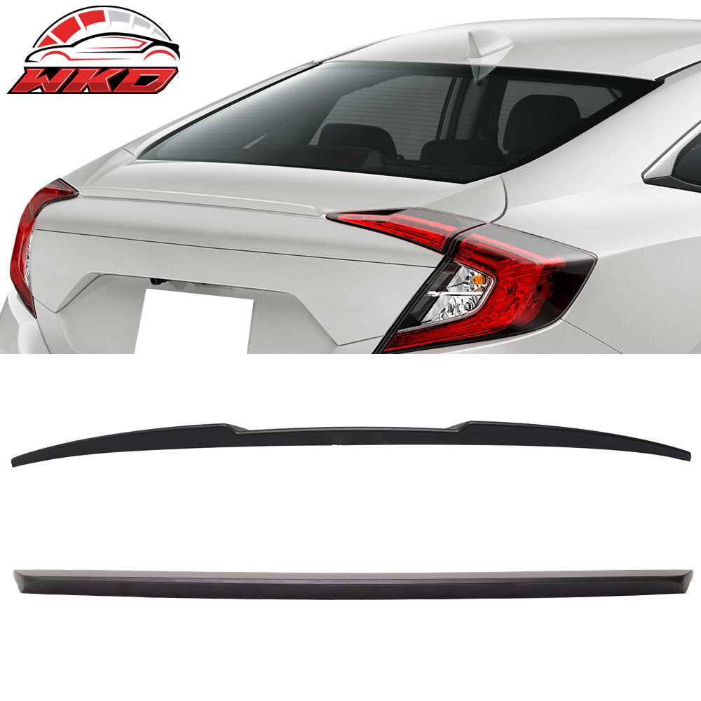 Fits 16-21 Honda Civic 10th Gen Sedan OE Trunk Spoiler + IKON Style Roof Spoiler