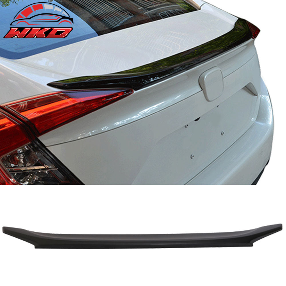 Fits 16-21 Honda Civic 10th Gen Sedan 4Dr OE Trunk Spoiler + IKON Roof Spoiler