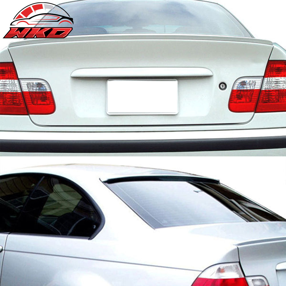 Fits 00-05 BMW 3 Series E46 Coupe PU Trunk Spoiler & AC Style Roof Wing