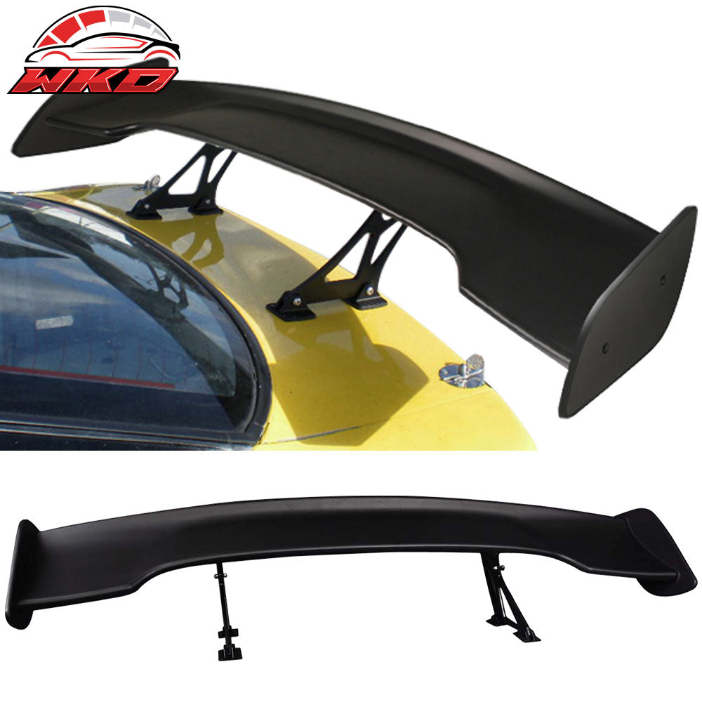 Universal Fit 57 Inch GT Type Adjustable Trunk Spoiler Unpainted Black - ABS