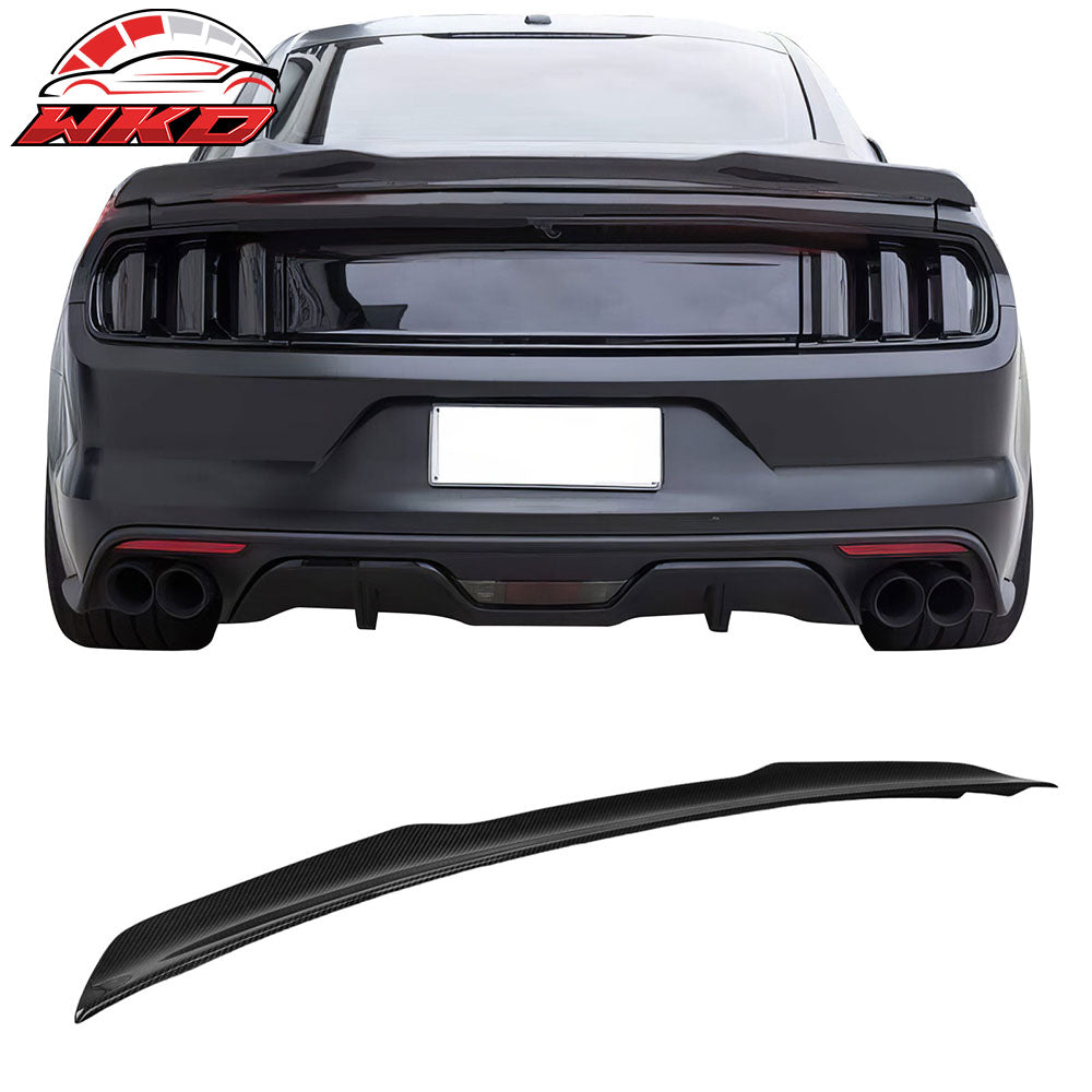 Fits 15-23 Ford Mustang 6th Coupe Trunk Spoiler V Style Carbon Fiber Rear Wing