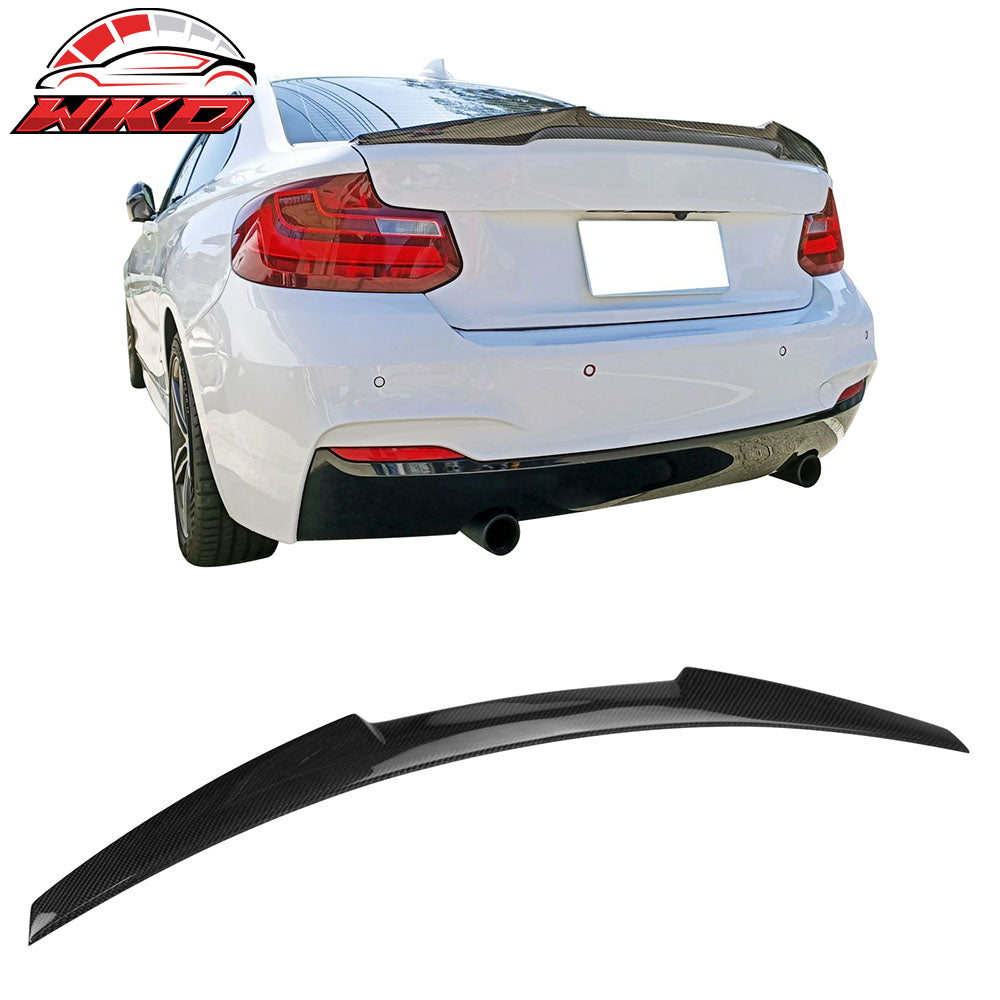 Fits 14-21 BMW F22 2-Series 2D Trunk Spoiler V Style Carbon Fiber Rear Deck Wing