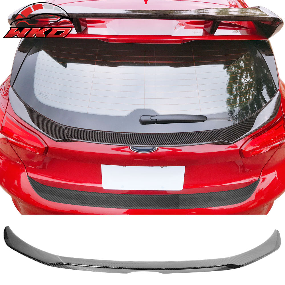 Fits 18-20 Ford Focus Hatchback V Style Rear Trunk Spoiler Wing Lip Carbon Fiber