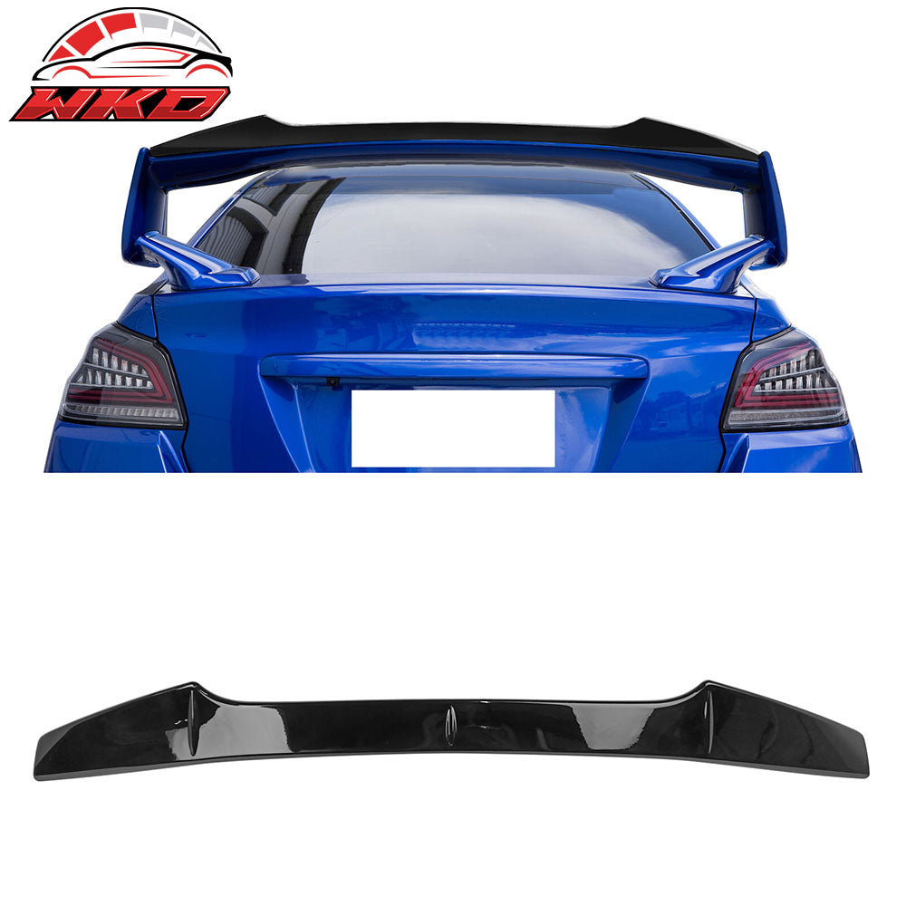 Fits 15-21 Subaru WRX STI V2 Style Gloss Black Add On Trunk Spoiler Gurney Flap