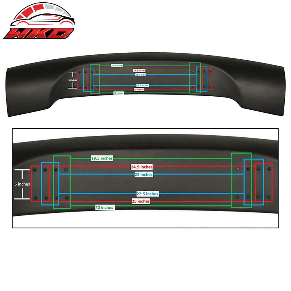 Universal 57 Inch Adjustable JDM Rear Trunk Spoiler Wing Unpainted GT Style ABS
