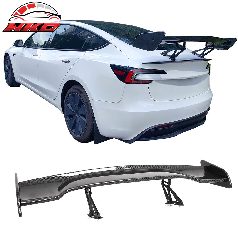 Universal 57" JDM GT Style Racing Rear Trunk Spoiler Wing ABS Carbon Fiber Print