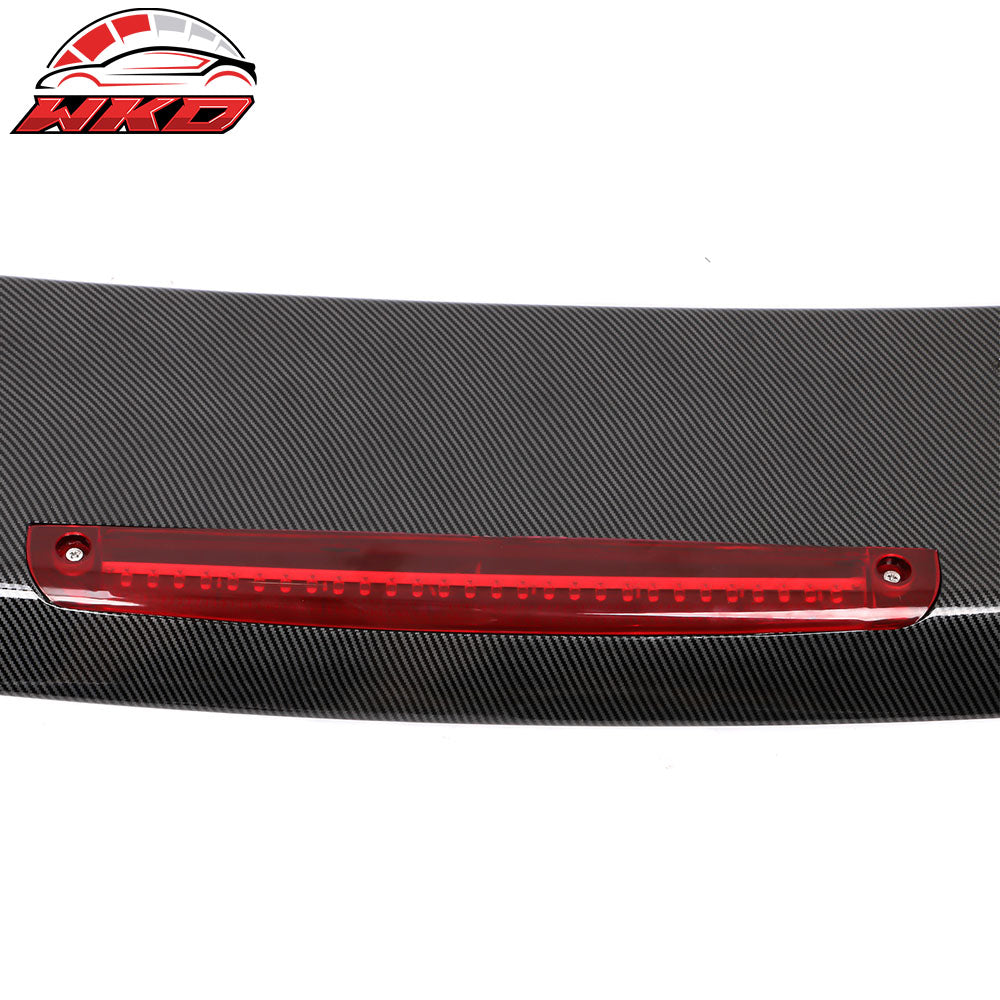 Universal 57 Inch GT Trunk Spoiler Wing & LED Brake Light Carbon Fiber Print ABS