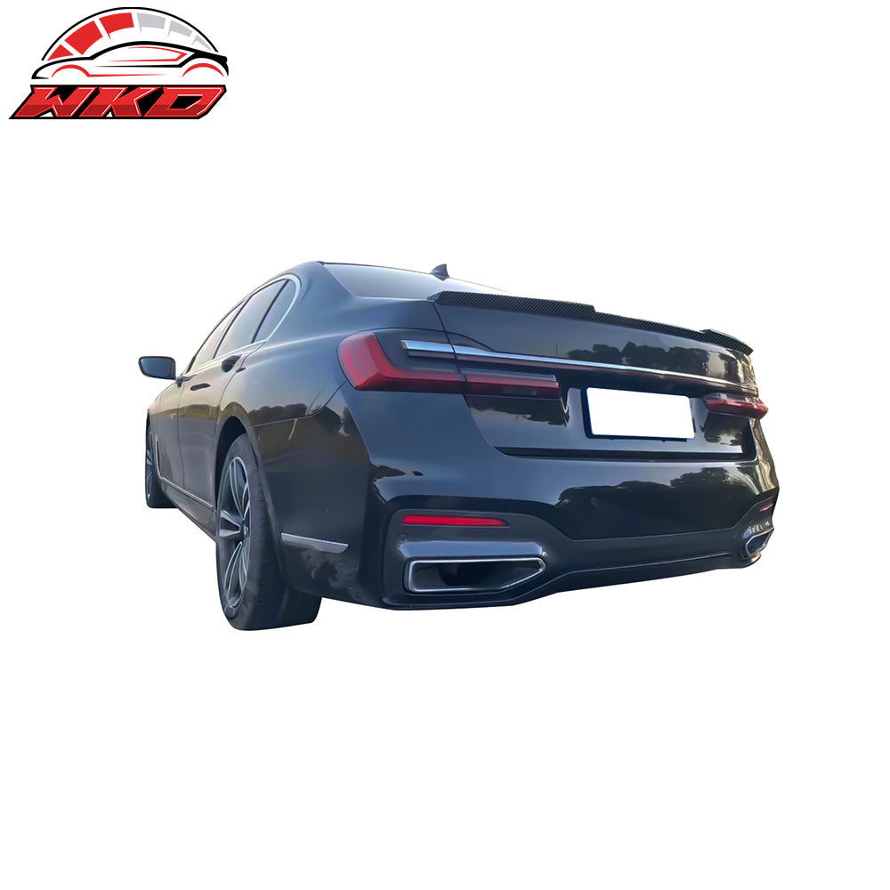 Fits 20-22 BMW G12 7-Series 740i 750Li Rear Trunk Spoiler Carbon Fiber Print ABS