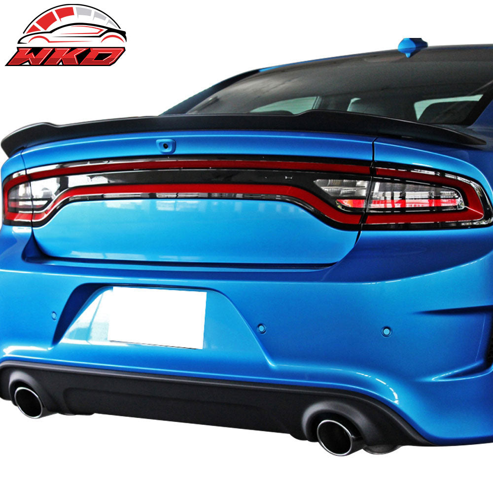 Fits 15-23 Dodge Charger SRT Style Matte Black Rear Trunk Spoiler Wing Lip ABS