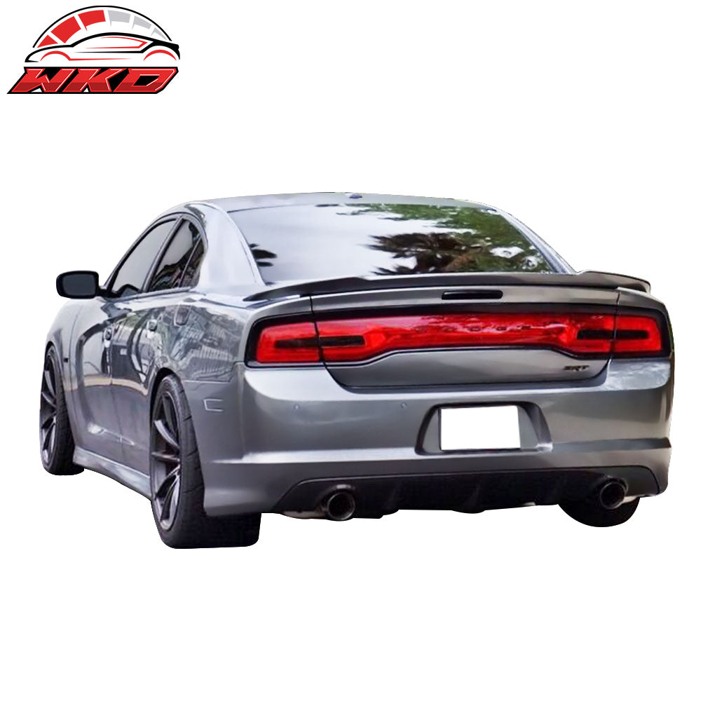 Fits 11-14 Dodge Charger SRT Style Rear Trunk Spoiler Wing Lip Matte Black ABS