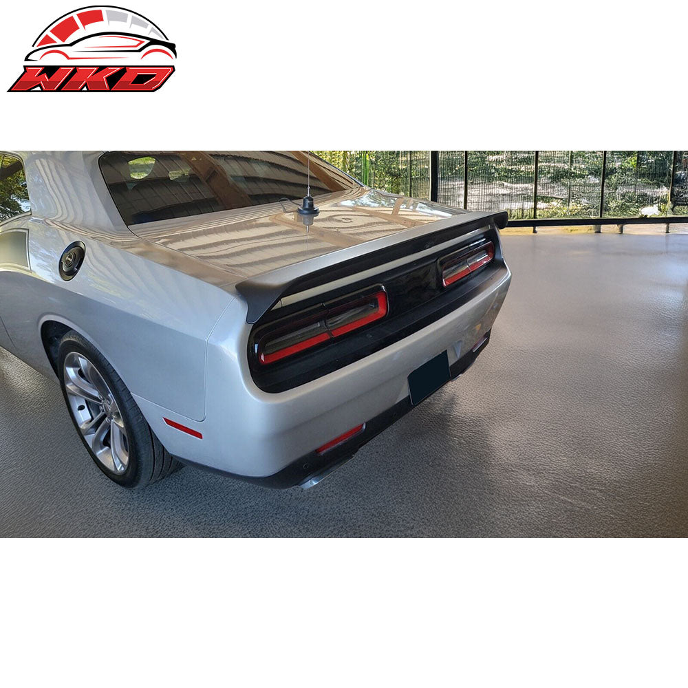 Fits 08-23 Dodge Challenger Trunk Spoiler Wing W/ Camera Cover ABS Matte Black