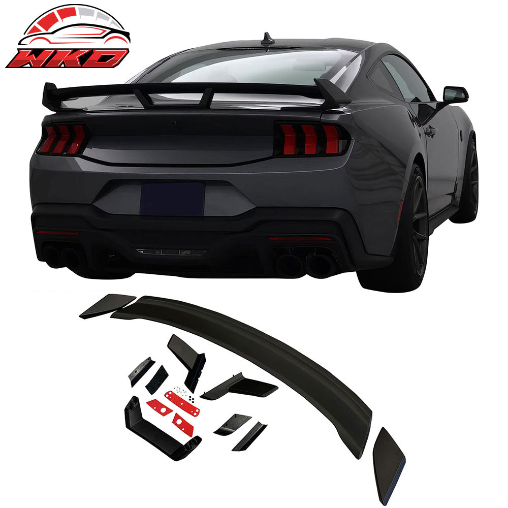 Fits 24-26 Ford Mustang 7th Gen S650 Dark Horse Matte Black Trunk Spoiler ABS