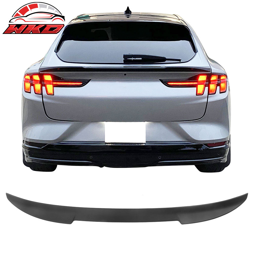 Fits 21-25 Ford Mustang Mach-E IKON Style Matte Black MID Trunk Spoiler Wing ABS