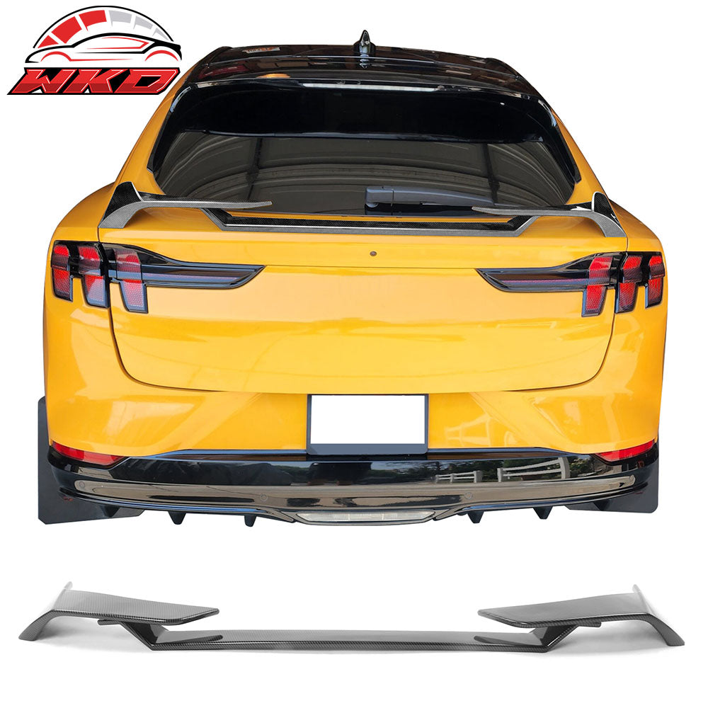 Fits 21-25 Ford Mustang Mach-E 3PCS Rear Trunk Spoiler ABS Carbon Fiber Print