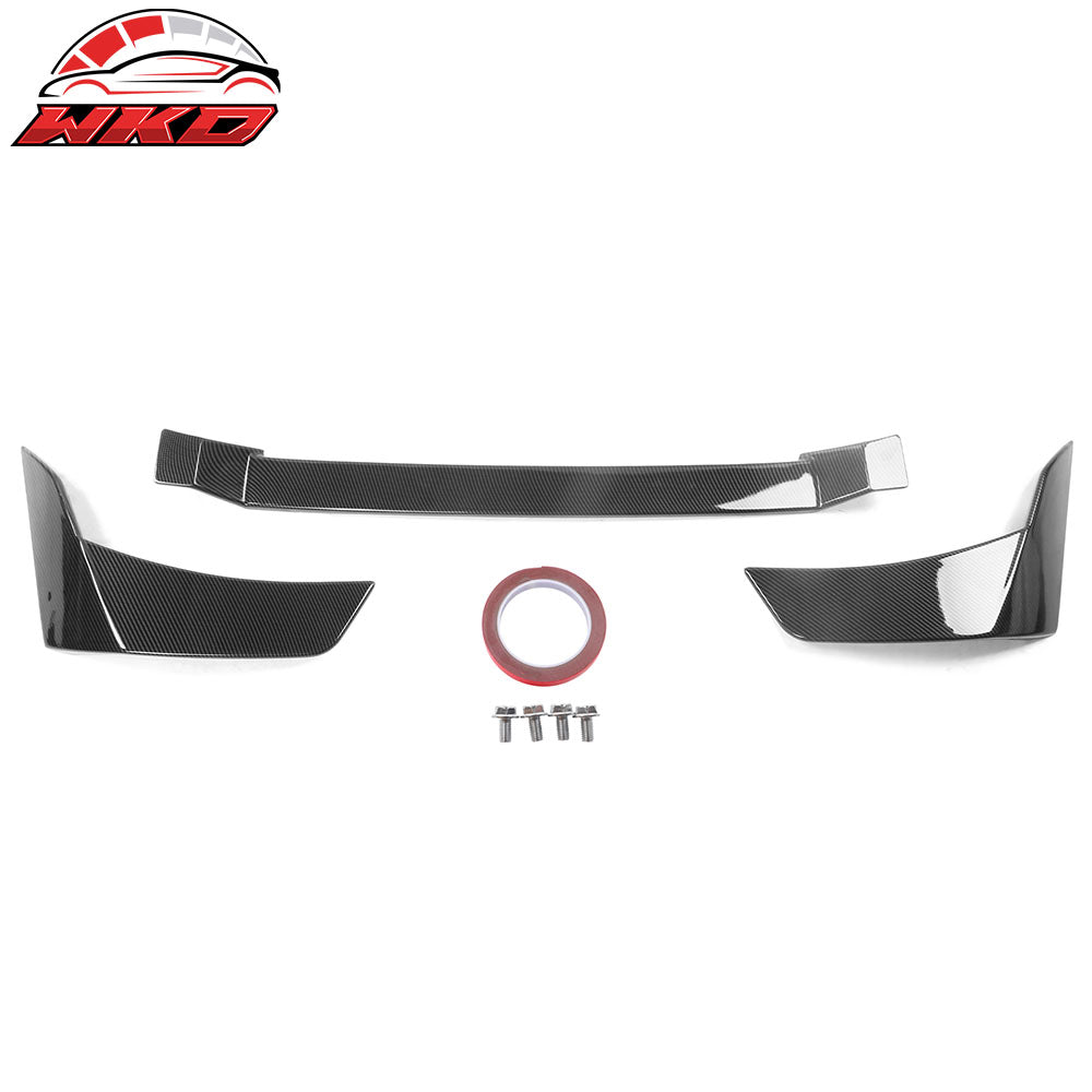 Fits 21-25 Ford Mustang Mach-E 3PCS Rear Trunk Spoiler ABS Carbon Fiber Print