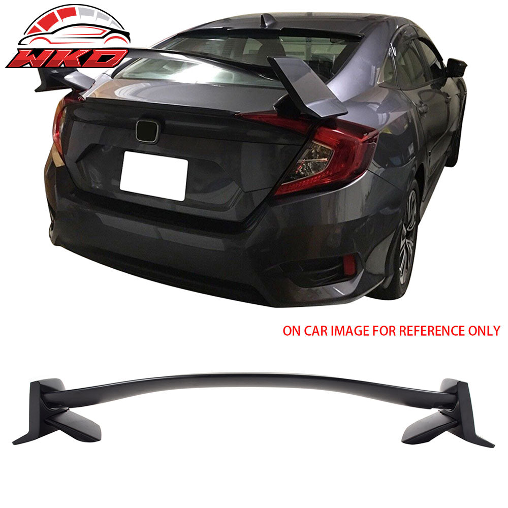Fits 16-21 Honda Civic 10th Sedan TR Style Rear Trunk Spoiler Unpainted Black