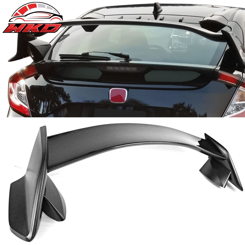 Fits 17-21 Honda Civic X Type R Rear Trunk Spoiler Highkick Wing Carbon Fiber CF