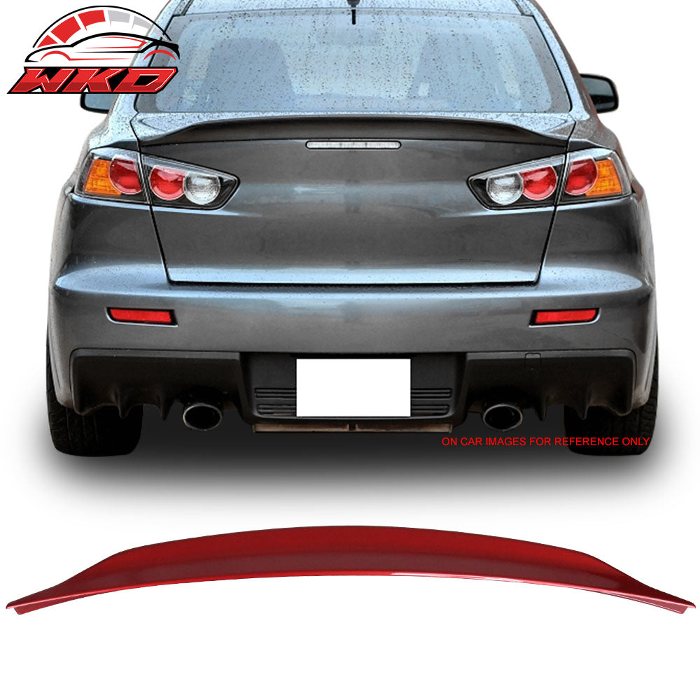 Fits 08-17 Mitsubishi Lancer Sedan RS Style Rear Trunk Spoiler Painted #P26 Red