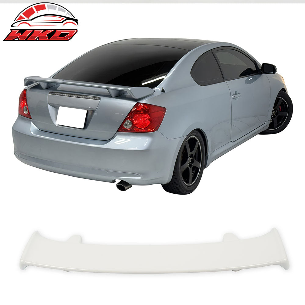 Fits 05-10 Scion tC OE Style Rear Trunk Deck Spoiler Wing Lip W/Pedestal White