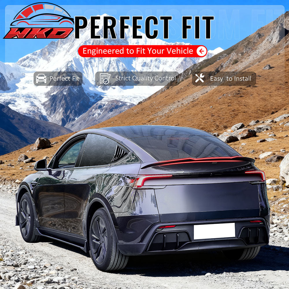 Fits 25-26 Tesla Model Y Juniper Trunk Spoiler Matte Black Rear Wing ABS Trim