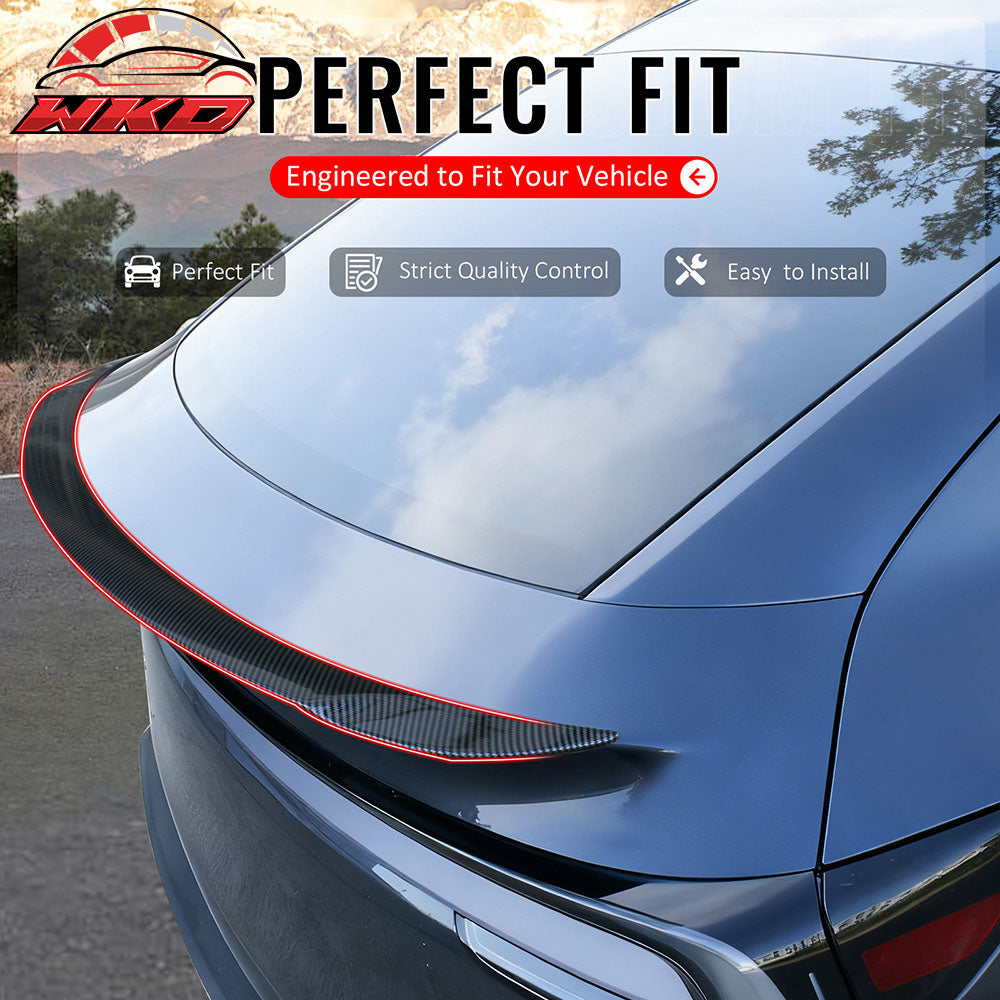 Fits 2026 Tesla Model Y Juniper P Style Trunk Spoiler Carbon Fiber Print ABS
