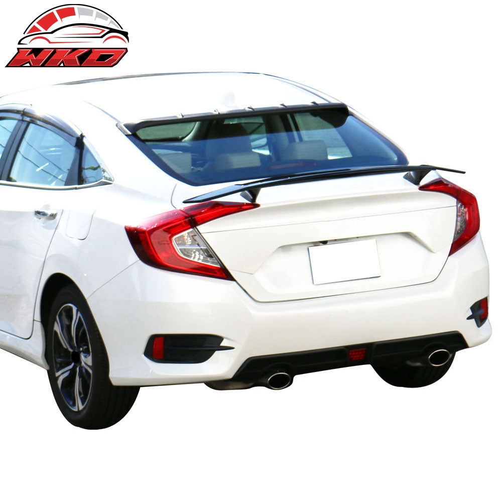 Fits 13-16 Dodge Dart 2 Post Gloss Black Trunk Spoiler Wing - ABS