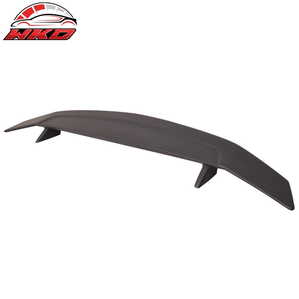 2 Post Rear Trunk Spoiler Wing Deck Lid Tail Trim Lip ABS Matte Black | Wholesale