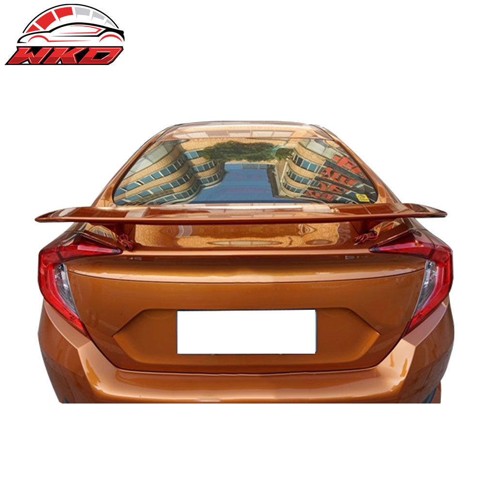 Universal Fitment Rear Trunk Spoiler Deck Wing With 2 Post&LED Turn Signal Light