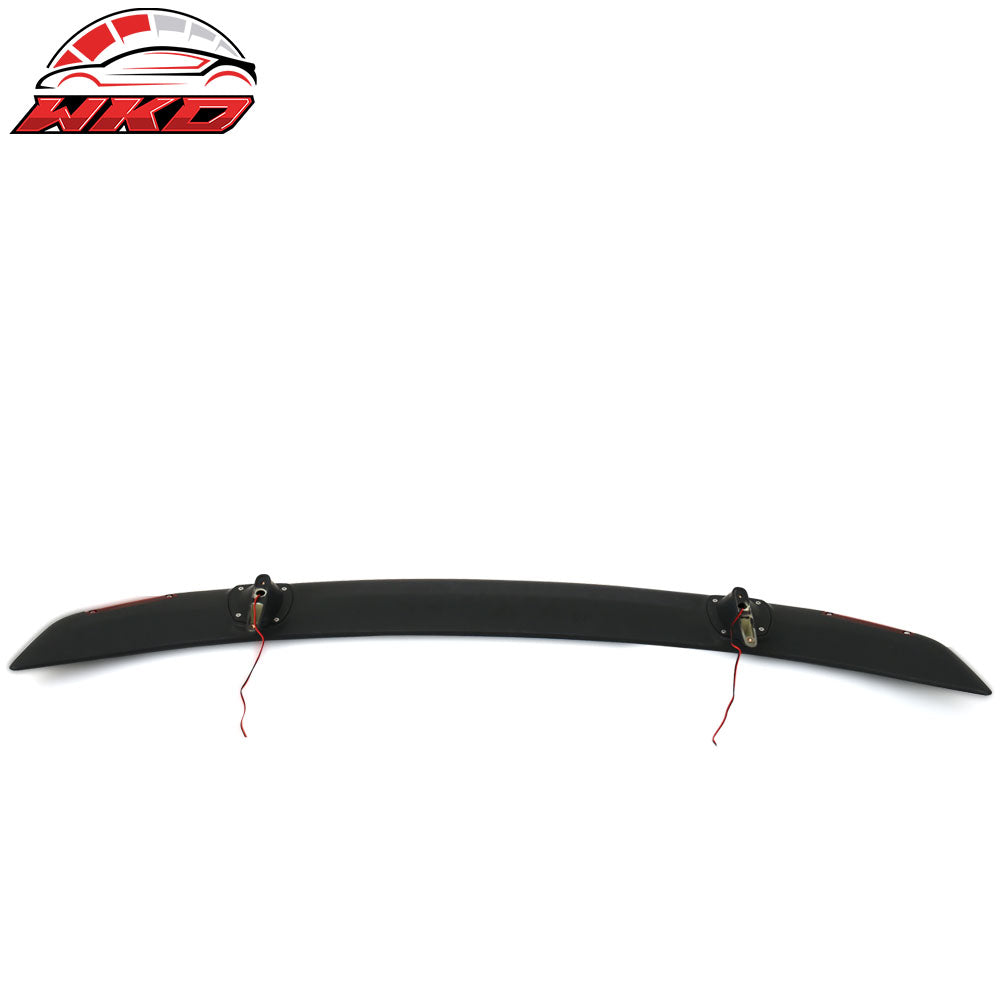 Universal Fitment Rear Trunk Spoiler Deck Wing With 2 Post&LED Turn Signal Light