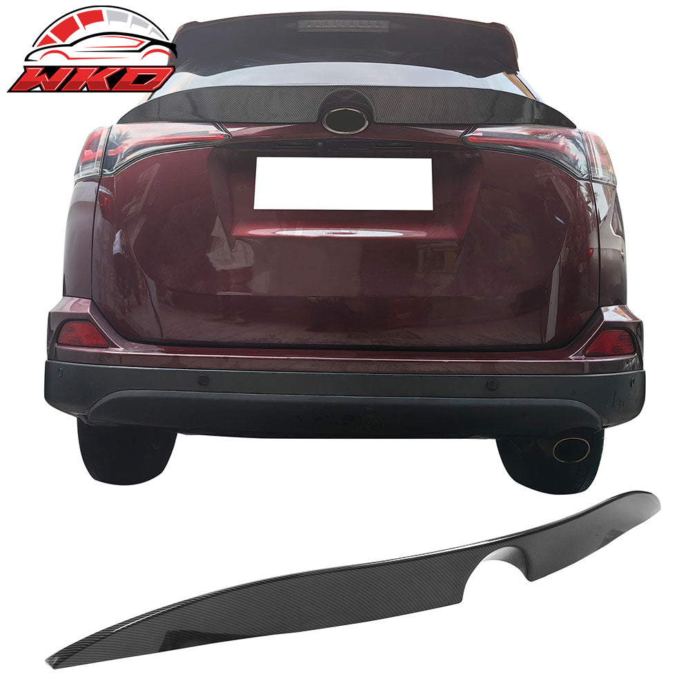 Fits 16-18 Toyota Rav4 IKON Add-on Trunk Spoiler Middle Lip - Carbon Fiber Print