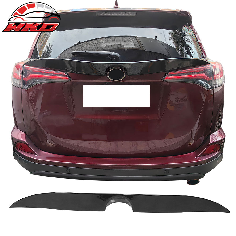 Fits 16-18 Toyota Rav4 IKON ABS Add-on Rear Trunk Spoiler Middle Lip Gloss Black