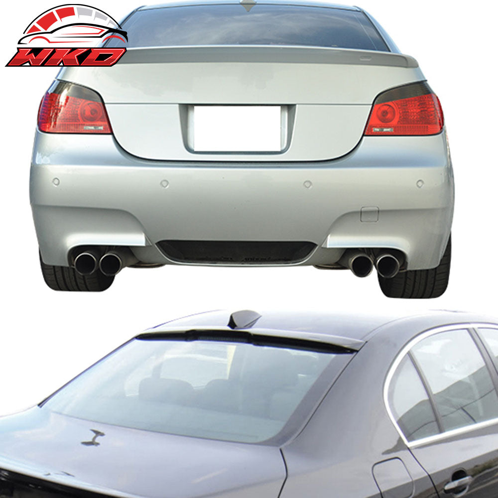 Fits 04-10 BMW 5 Series E60 M5 Sedan AC Style Trunk Spoiler & Roof Wing ABS