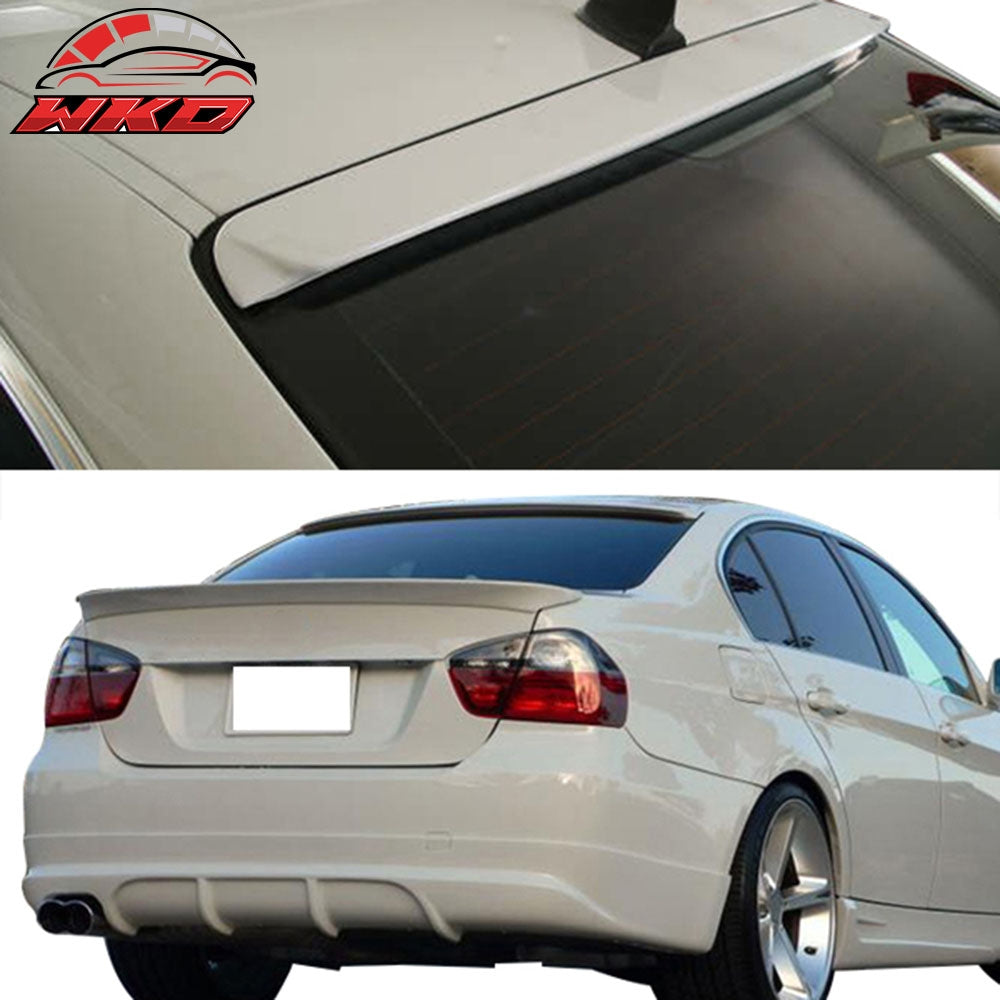 Fits 06-11 BMW 3 Series E90 Sedan AC Style Rear Trunk Spoiler + Roof Spoiler ABS